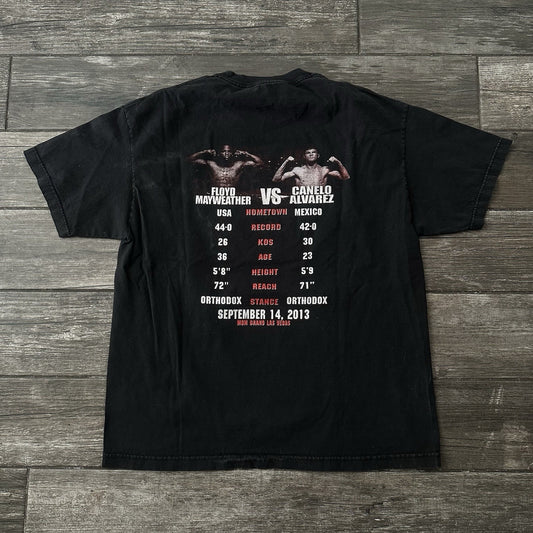 RARE 2013 FLOYD MAYWEATHER CANELO BOXING BLACK T-SHIRT LOT TEE XL CHAMPIONSHIP Yesterday's Fits Clothing Fashion Vintage Streetwear Fashion Item
