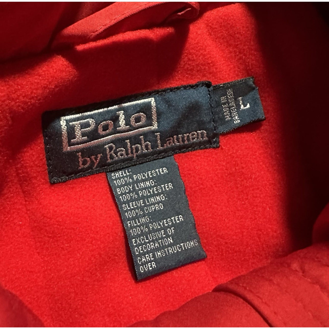 VTG POLO RALPH LAUREN NANO PUFF RED HIDDEN HOOD NYLON JACKET SZ L Yesterday's Fits Clothing Fashion Vintage Streetwear Fashion Item