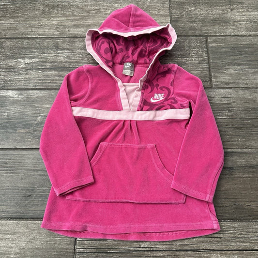 VTG NIKE GIRLS VELOUR PULLOVER LONG HOODIE SWEATSHIRT SZ 4 YOUTH KIDS PINK Yesterday's Fits Clothing Fashion Vintage Streetwear Fashion Item