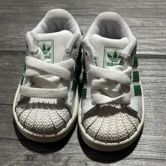 ADIDAS SUPERSTAR II COMFORD CLOSURE WHITE GREEN SHELL TOE SNEAKERS SZ 4K NO BOX Yesterday's Fits Clothing Fashion Vintage Streetwear Fashion Item