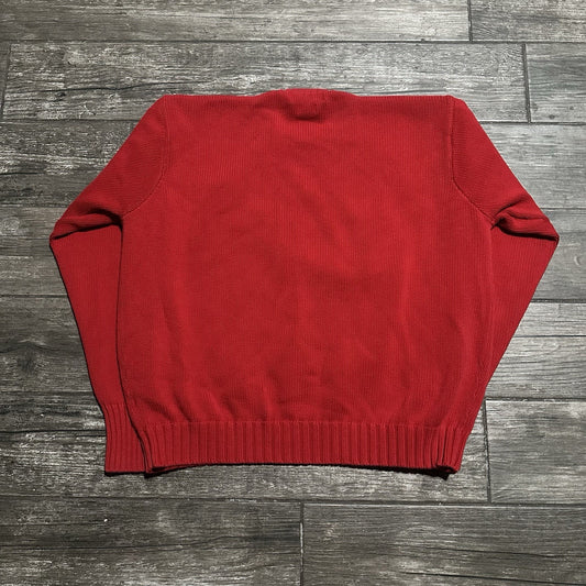 VTG POLO RALPH LAUREN KNIT PULLOVER HEAVYWEIGHT SWEATER RED XL Yesterday's Fits Clothing Fashion Vintage Streetwear Fashion Item
