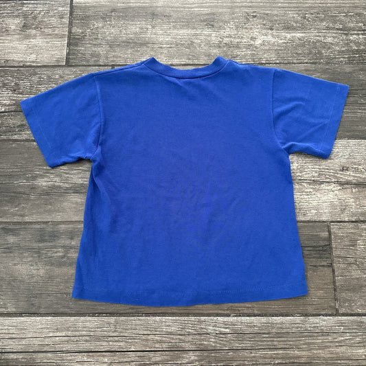 VTG DISNEY MICKEY MOUSE THROUGH THE YEARS BLUE TIMELINE T-SHIRT YOUTH S 6-7 Yesterday's Fits Clothing Fashion Vintage Streetwear Fashion Item