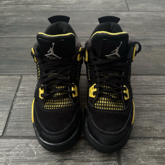 2023 AIR JORDAN 4 THUNDER BLACK YELLOW 408452-017 GS SZ 4.5Y NO BOX SNEAKERS Yesterday's Fits Clothing Fashion Vintage Streetwear Fashion Item