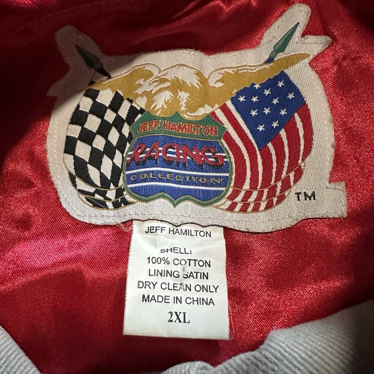 VTG JEFF HAMILTON RACING COORS LIGHT GREY RED NASCAR STERLING MARLIN JACKET 2XL Yesterday's Fits Clothing Fashion Vintage Streetwear Fashion Item