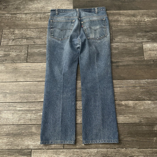 VTG 80s LEVIS 517 BLUE DENIM JEANS MEASURE 36X29 PANTS STRAIGHT LEG USA MADE (J) Yesterday's Fits Clothing Fashion Vintage Streetwear Fashion Item