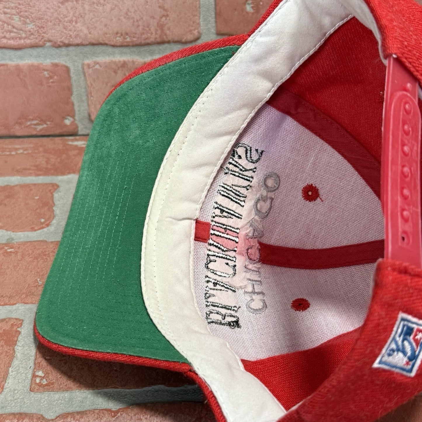 VTG 90s THE GAME CHICAGO BLACKHAWKS FADED DISTRESSED HOCKEY RED SNAPBACK HAT Yesterday's Fits Clothing Fashion Vintage Streetwear Fashion Item