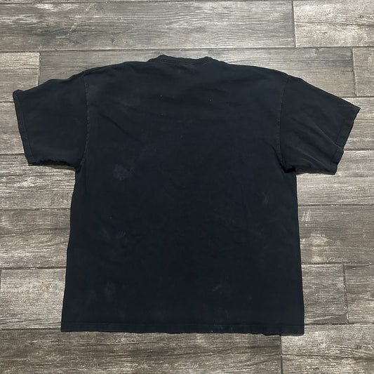 VTG NIKE CENTER SWOOSH BLACK SILVER CHECK TEE FADED T-SHIRT SZ XL USA WHITE TAG Yesterday's Fits Clothing Fashion Vintage Streetwear Fashion Item