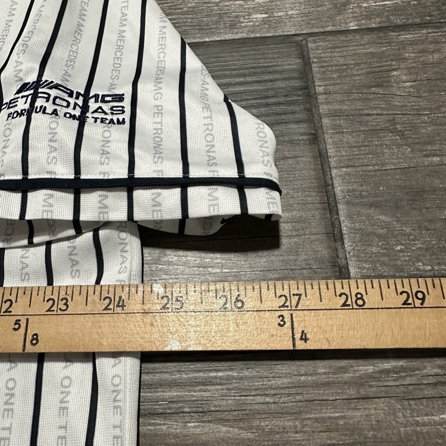 TOMMY HILFIGER AWAKE MERCEDES F1 GEORGE WHITE STRIPED BASEBALL JERSEY SZ 2XL Yesterday's Fits Clothing Fashion Vintage Streetwear Fashion Item