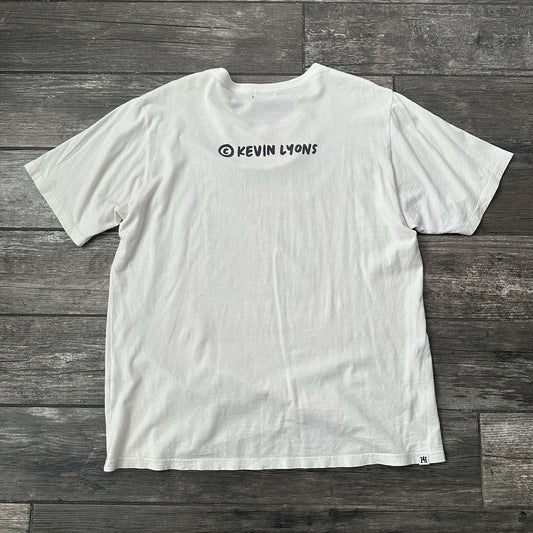 HYSTERIC GLAMOUR KEVIN LYONS CARTOON GRAPHIC WHITE T-SHIRT SHORT SLEEVE 2018 XL Yesterday's Fits Clothing Fashion Vintage Streetwear Fashion Item