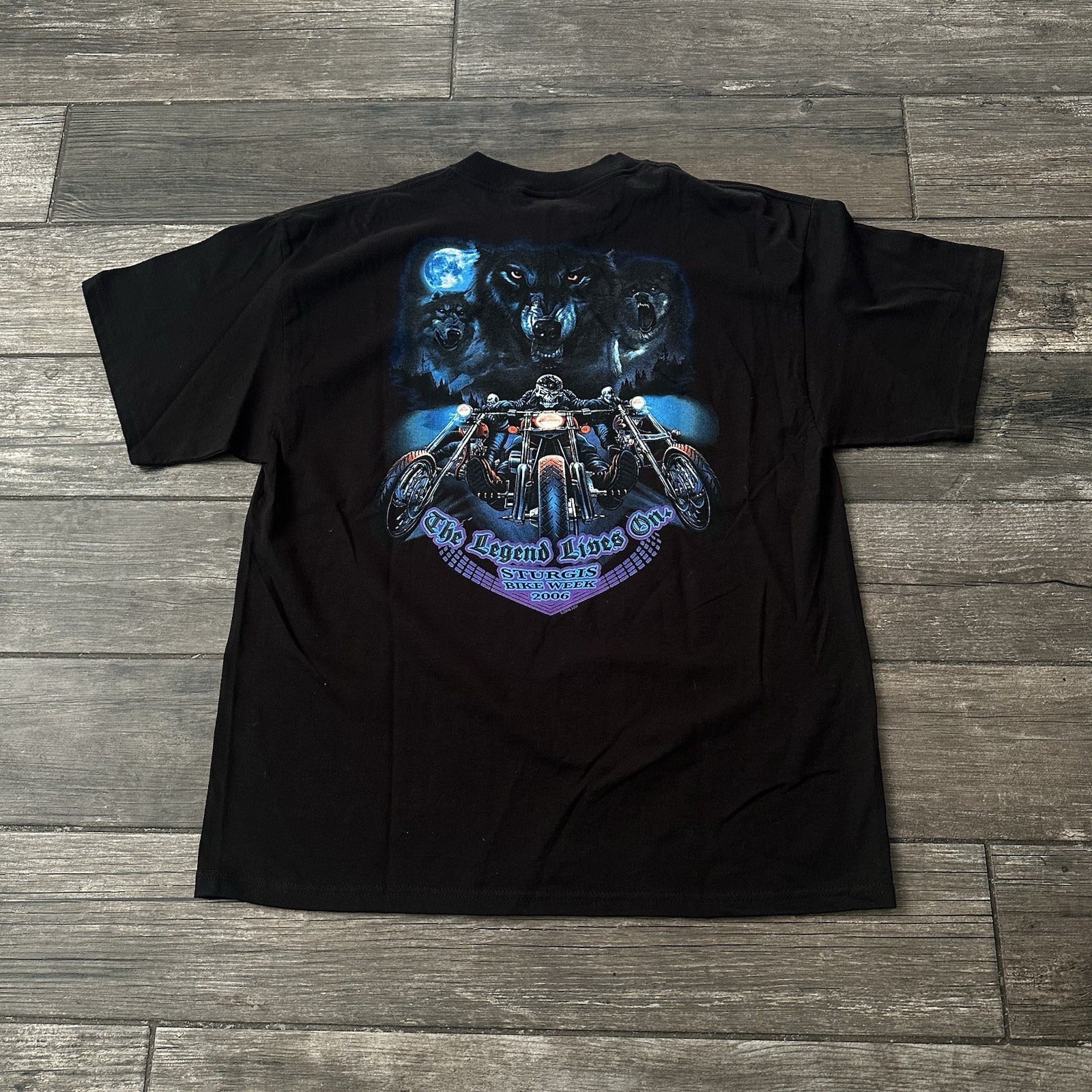 Y2K NWT 2006 STURGIS BIKE WEEK BLACK T-SHIRT SKELETON MOTORCYCLE TEE SZ XL NEW Yesterday's Fits Clothing Fashion Vintage Streetwear Fashion Item
