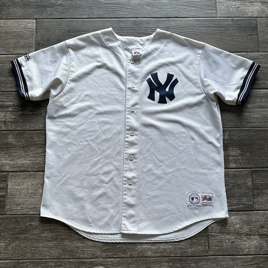 VTG 90s MAJESTIC NEW YORK NY YANKEES WHITE BASEBALL JERSEY PLAIN NO NAME SZ 2XL Yesterday's Fits Clothing Fashion Vintage Streetwear Fashion Item