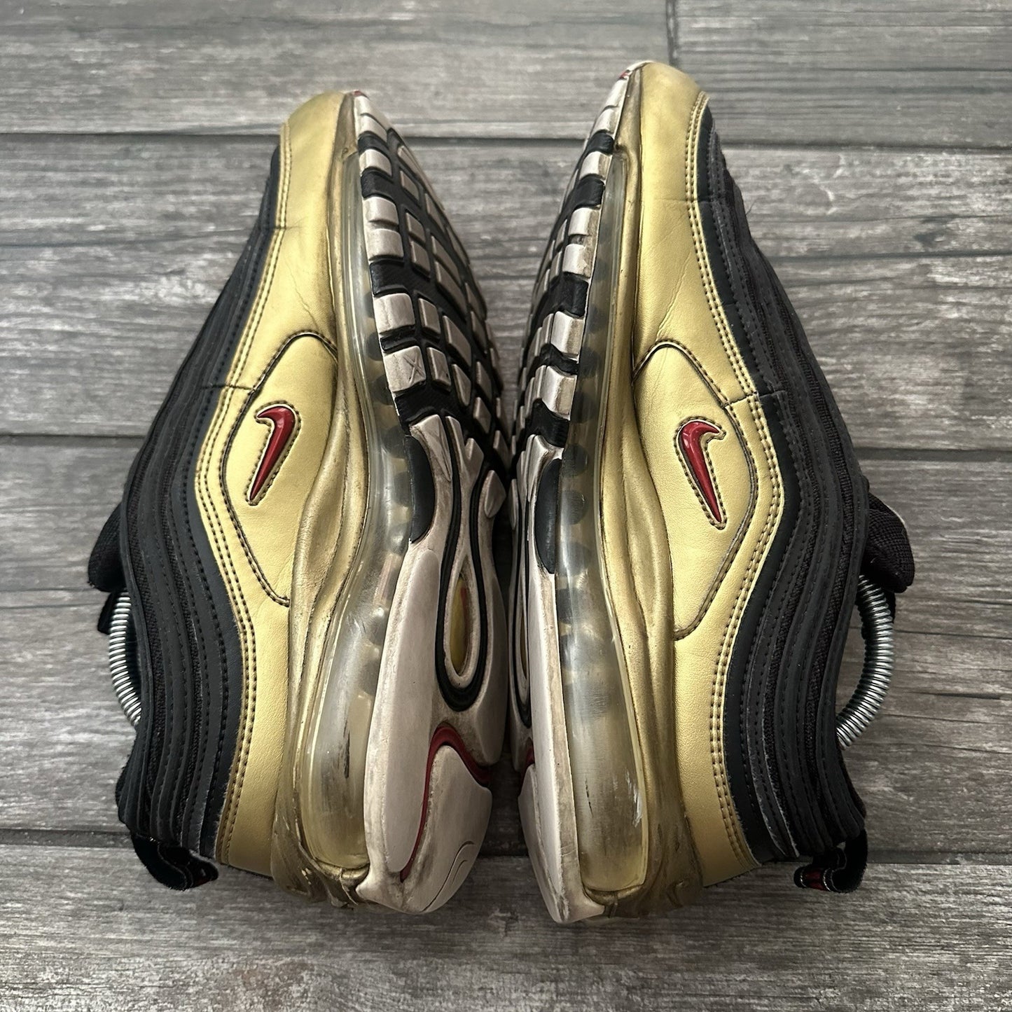 NIKE AIR MAX 97 QS B-SIDES METALLIC GOLD AT5458-002 SZ 9.5 SNEAKERS NO BOX Yesterday's Fits Clothing Fashion Vintage Streetwear Fashion Item