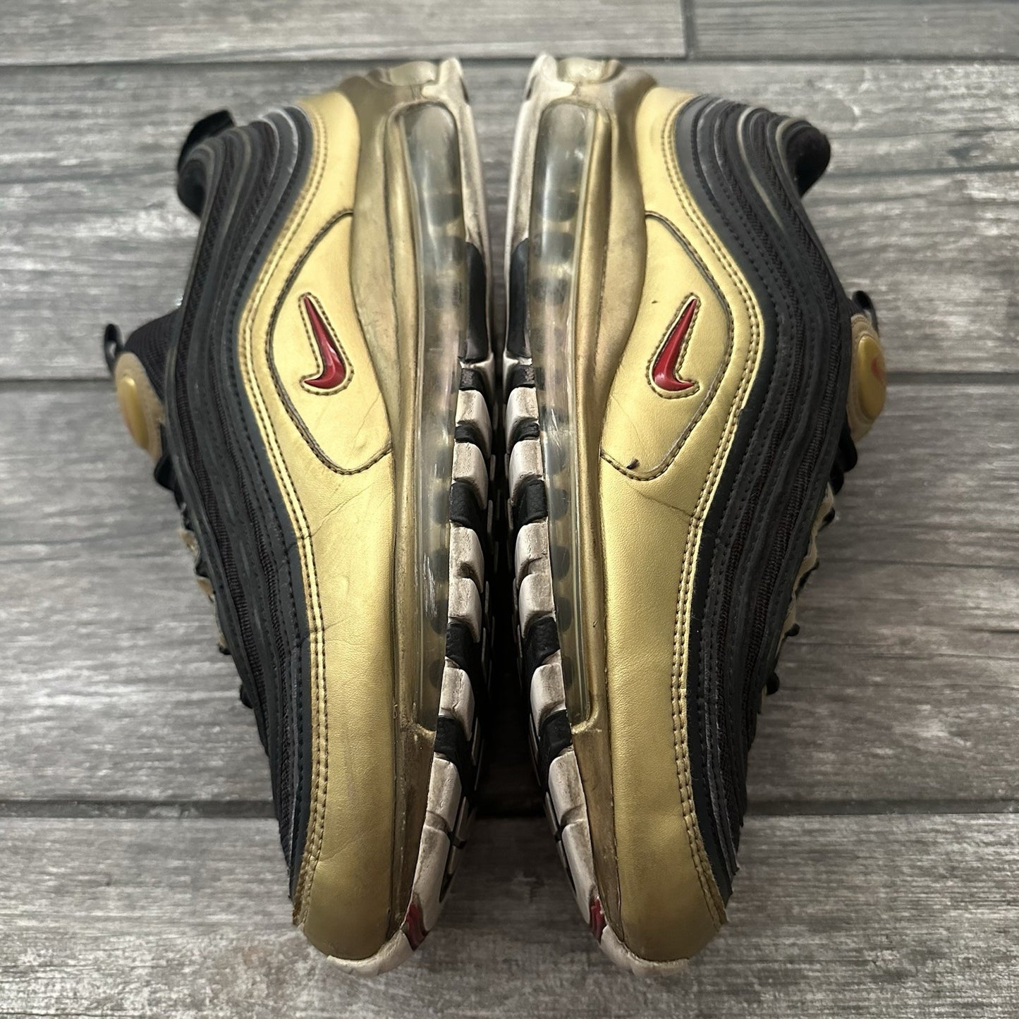 NIKE AIR MAX 97 QS B-SIDES METALLIC GOLD AT5458-002 SZ 9.5 SNEAKERS NO BOX Yesterday's Fits Clothing Fashion Vintage Streetwear Fashion Item