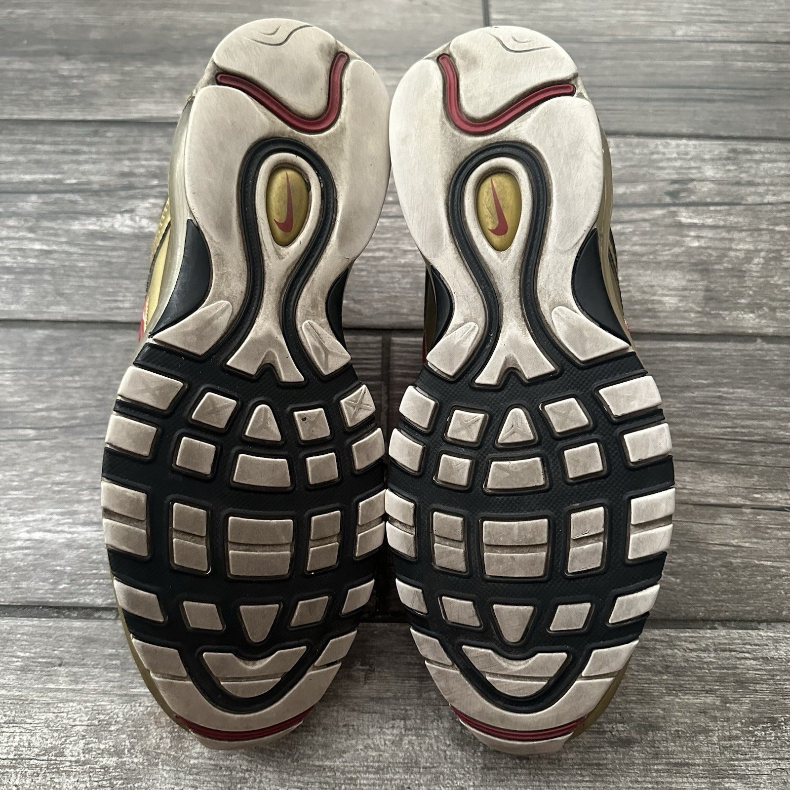 NIKE AIR MAX 97 QS B-SIDES METALLIC GOLD AT5458-002 SZ 9.5 SNEAKERS NO BOX Yesterday's Fits Clothing Fashion Vintage Streetwear Fashion Item