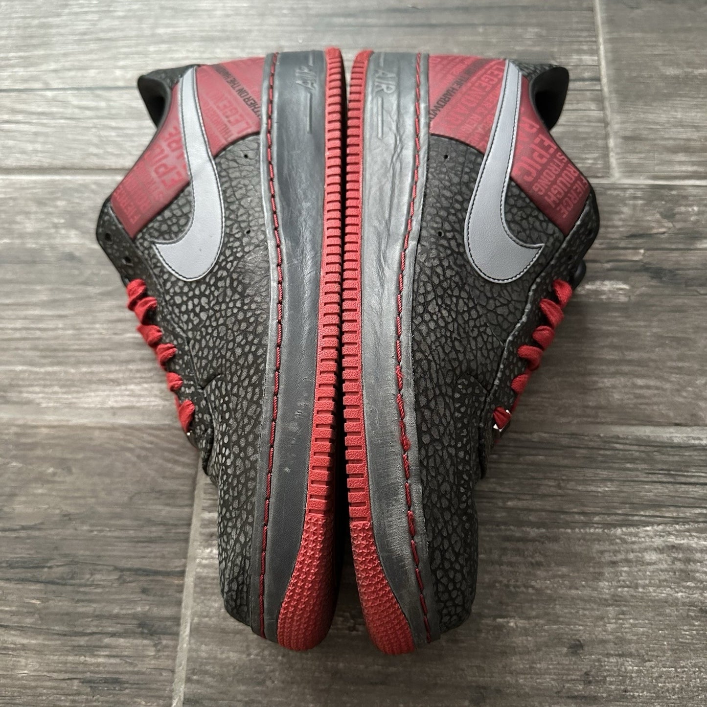 NIKE AIR FORCE 1 LOW AF1 MALONE ORIGINAL SIX BLACK RED SNEAKERS SZ 11 2006 Yesterday's Fits Clothing Fashion Vintage Streetwear Fashion Item