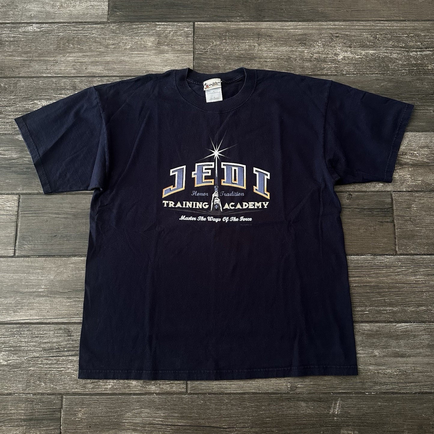 VTG DISNEY STAR WARS JEDI TRAINING ACADEMY BLUE SHORT SLEEVE T-SHIRT TEE SZ XL Yesterday's Fits Clothing Fashion Vintage Streetwear Fashion Item