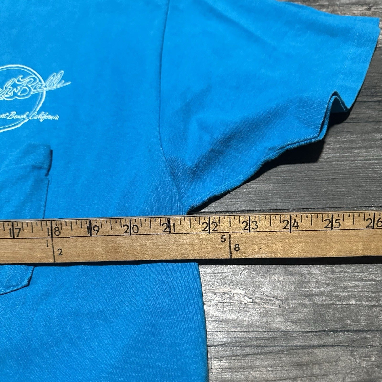 VTG 80s NEWPORT BEACH BALL CALIFORNIA BLUE POCKET SURF T-SHIRT SZ XL STEDMAN Yesterday's Fits Clothing Fashion Vintage Streetwear Fashion Item