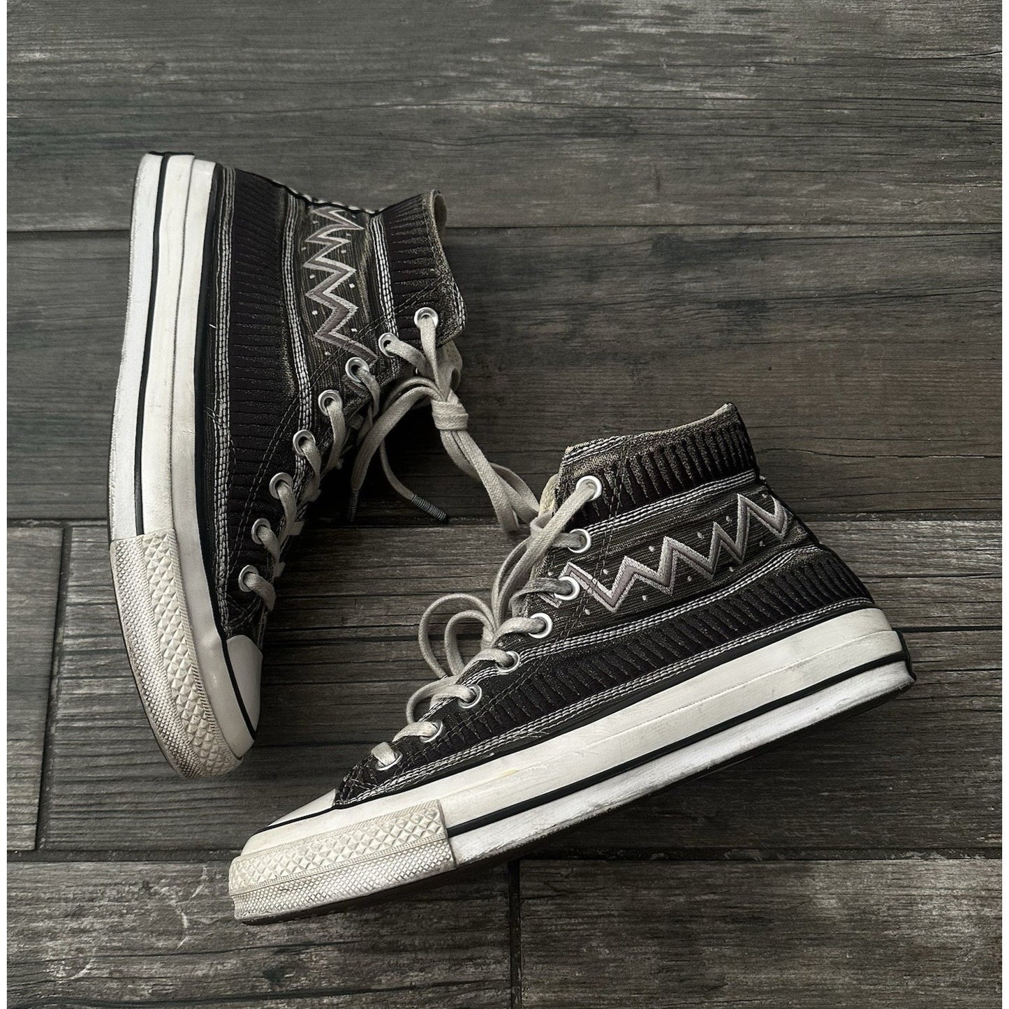 STUSSY CONVERSE CHUCK 70 HI BLACK MAGNET GREY 150794C SZ 8 MENS SNEAKERS NO BOX