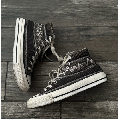 STUSSY CONVERSE CHUCK 70 HI BLACK MAGNET GREY 150794C SZ 8 MENS SNEAKERS NO BOX