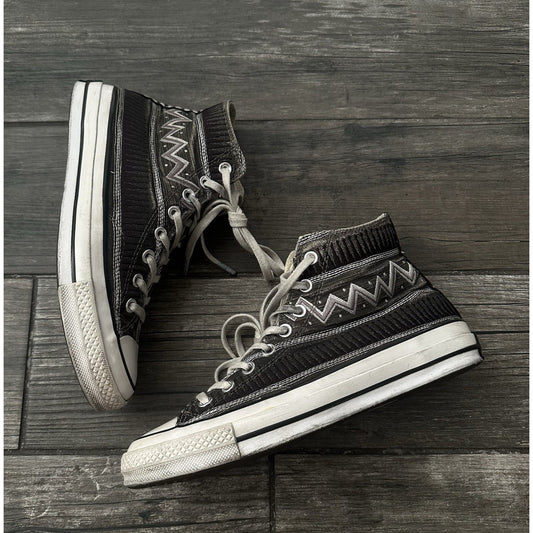 STUSSY CONVERSE CHUCK 70 HI BLACK MAGNET GREY 150794C SZ 8 MENS SNEAKERS NO BOX Yesterday's Fits Clothing Fashion Vintage Streetwear Fashion Item