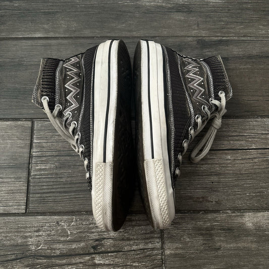 STUSSY CONVERSE CHUCK 70 HI BLACK MAGNET GREY 150794C SZ 8 MENS SNEAKERS NO BOX Yesterday's Fits Clothing Fashion Vintage Streetwear Fashion Item