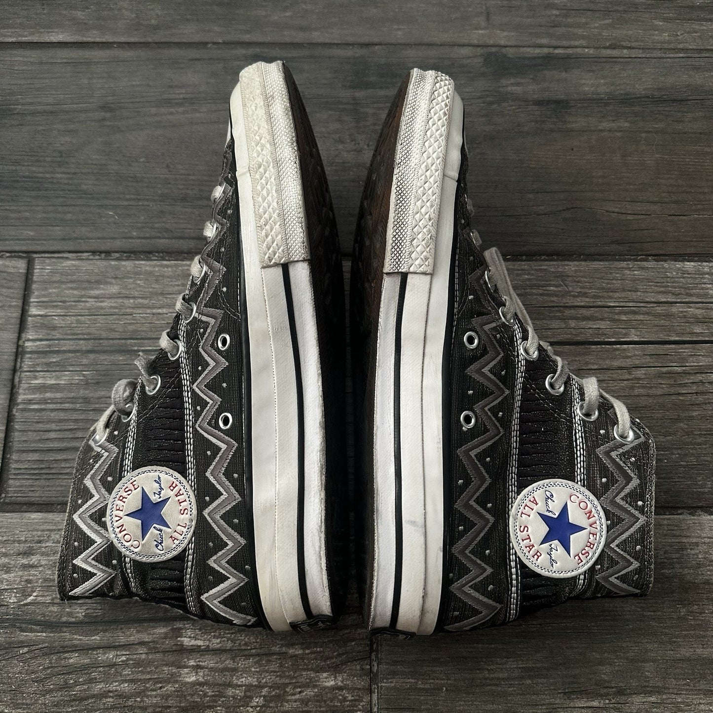 STUSSY CONVERSE CHUCK 70 HI BLACK MAGNET GREY 150794C SZ 8 MENS SNEAKERS NO BOX