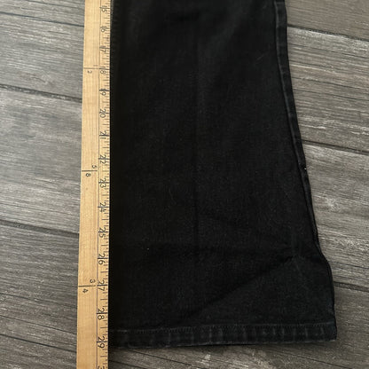 VTG TOMMY HILFIGER BLACK BOOT CUT JEANS REPEATING WAIST LOGO SZ WMNS 11 30X29 Yesterday's Fits Clothing Fashion Vintage Streetwear Fashion Item
