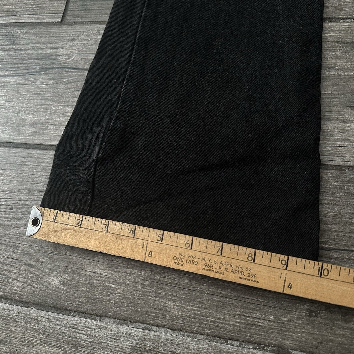 VTG TOMMY HILFIGER BLACK BOOT CUT JEANS REPEATING WAIST LOGO SZ WMNS 11 30X29 Yesterday's Fits Clothing Fashion Vintage Streetwear Fashion Item