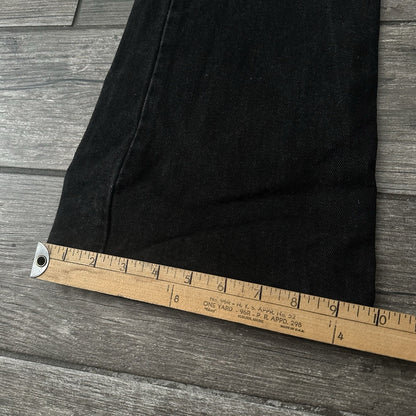 VTG TOMMY HILFIGER BLACK BOOT CUT JEANS REPEATING WAIST LOGO SZ WMNS 11 30X29 Yesterday's Fits Clothing Fashion Vintage Streetwear Fashion Item