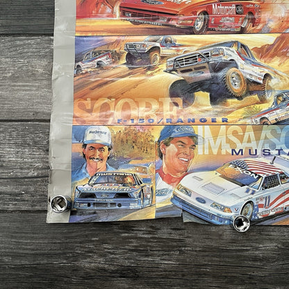 VTG 1993 FOR RACING INTO THE FUTURE CAR POSTER PROMO MUSTANG THUNDERBIRD PO9 Yesterday's Fits Clothing Fashion Vintage Streetwear Fashion Item