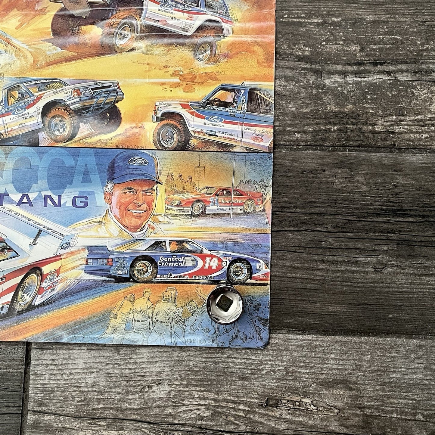 VTG 1993 FOR RACING INTO THE FUTURE CAR POSTER PROMO MUSTANG THUNDERBIRD PO9 Yesterday's Fits Clothing Fashion Vintage Streetwear Fashion Item