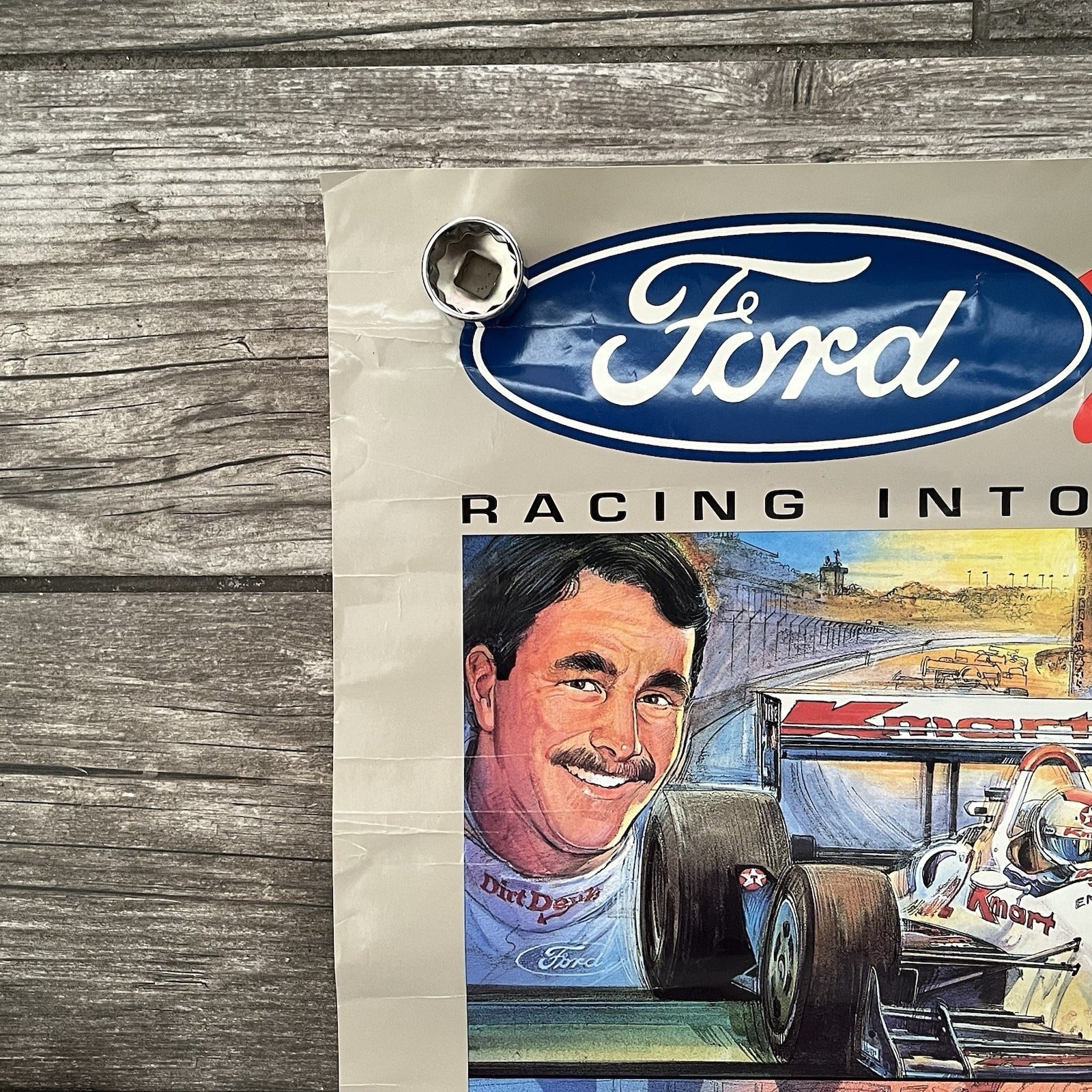 VTG 1993 FOR RACING INTO THE FUTURE CAR POSTER PROMO MUSTANG THUNDERBIRD PO9 Yesterday's Fits Clothing Fashion Vintage Streetwear Fashion Item