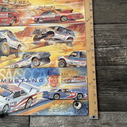 VTG 1993 FOR RACING INTO THE FUTURE CAR POSTER PROMO MUSTANG THUNDERBIRD PO9 Yesterday's Fits Clothing Fashion Vintage Streetwear Fashion Item