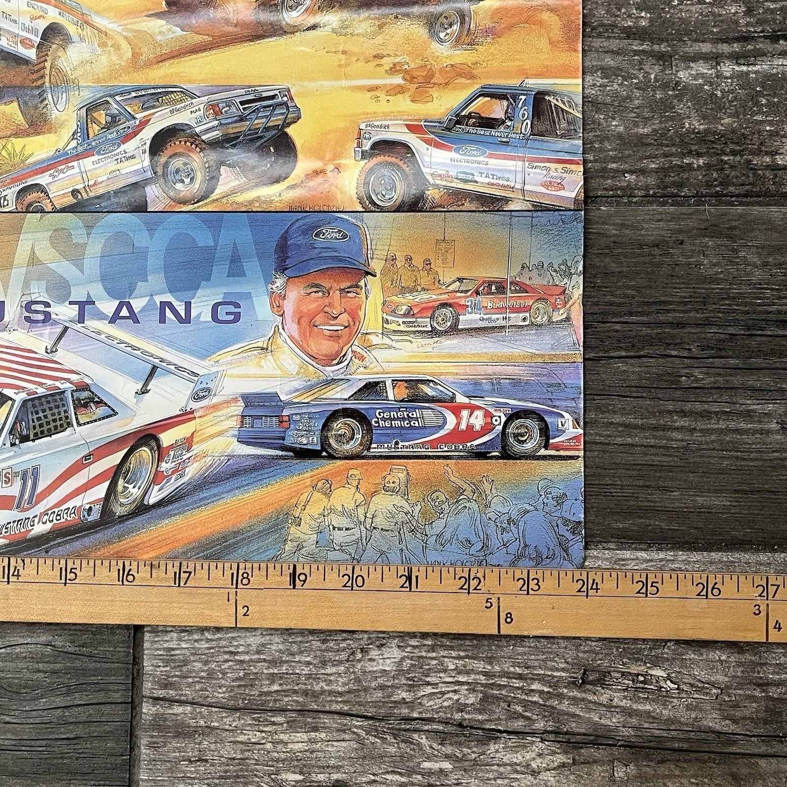 VTG 1993 FOR RACING INTO THE FUTURE CAR POSTER PROMO MUSTANG THUNDERBIRD PO9 Yesterday's Fits Clothing Fashion Vintage Streetwear Fashion Item