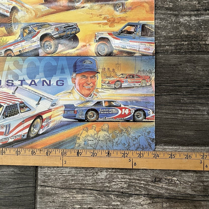 VTG 1993 FOR RACING INTO THE FUTURE CAR POSTER PROMO MUSTANG THUNDERBIRD PO9 Yesterday's Fits Clothing Fashion Vintage Streetwear Fashion Item