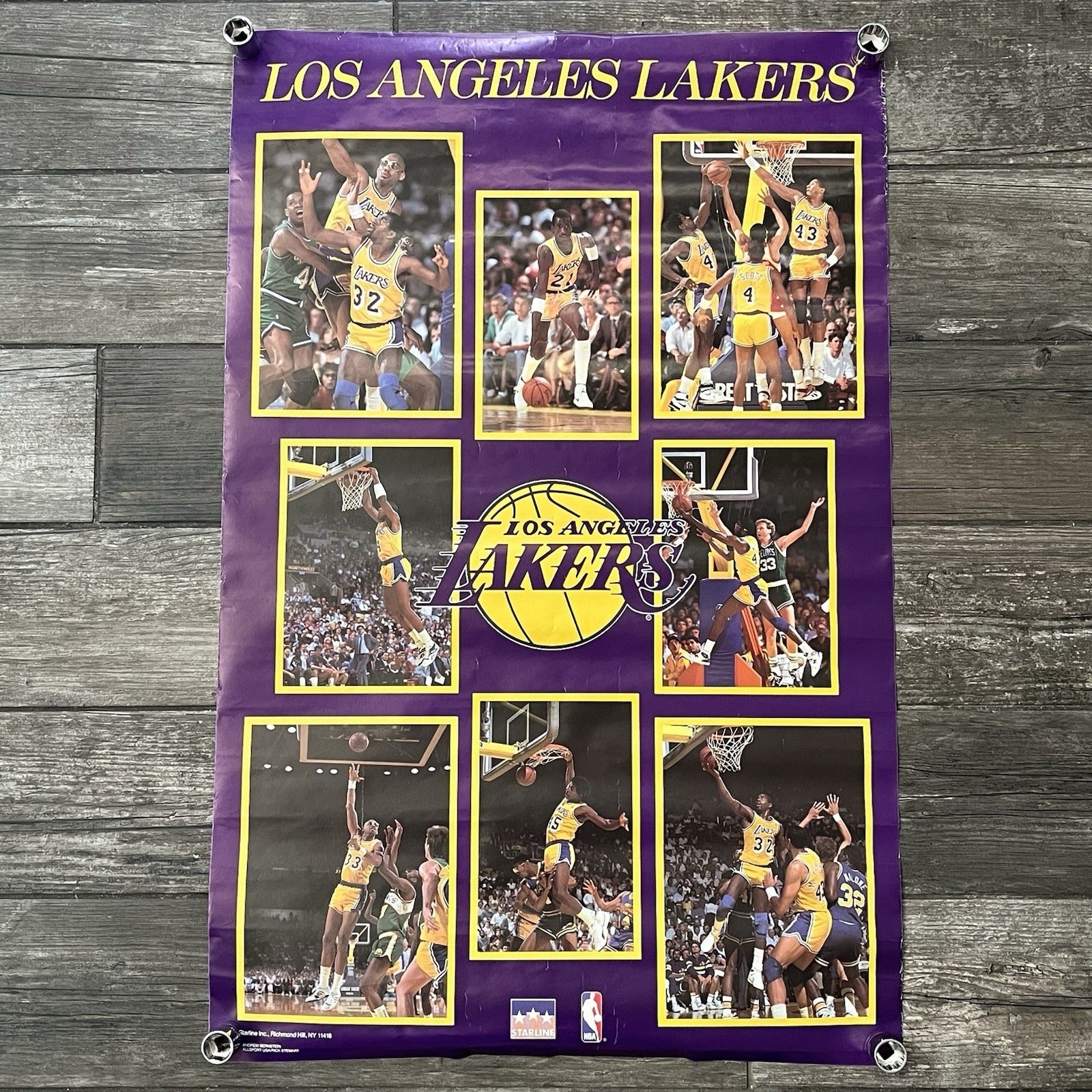VTG 1988 STARLINE LOS ANGELES LAKERS BASKETBALL POSTER MAGIC KAREEM 22X34 PO5 Yesterday's Fits Clothing Fashion Vintage Streetwear Fashion Item