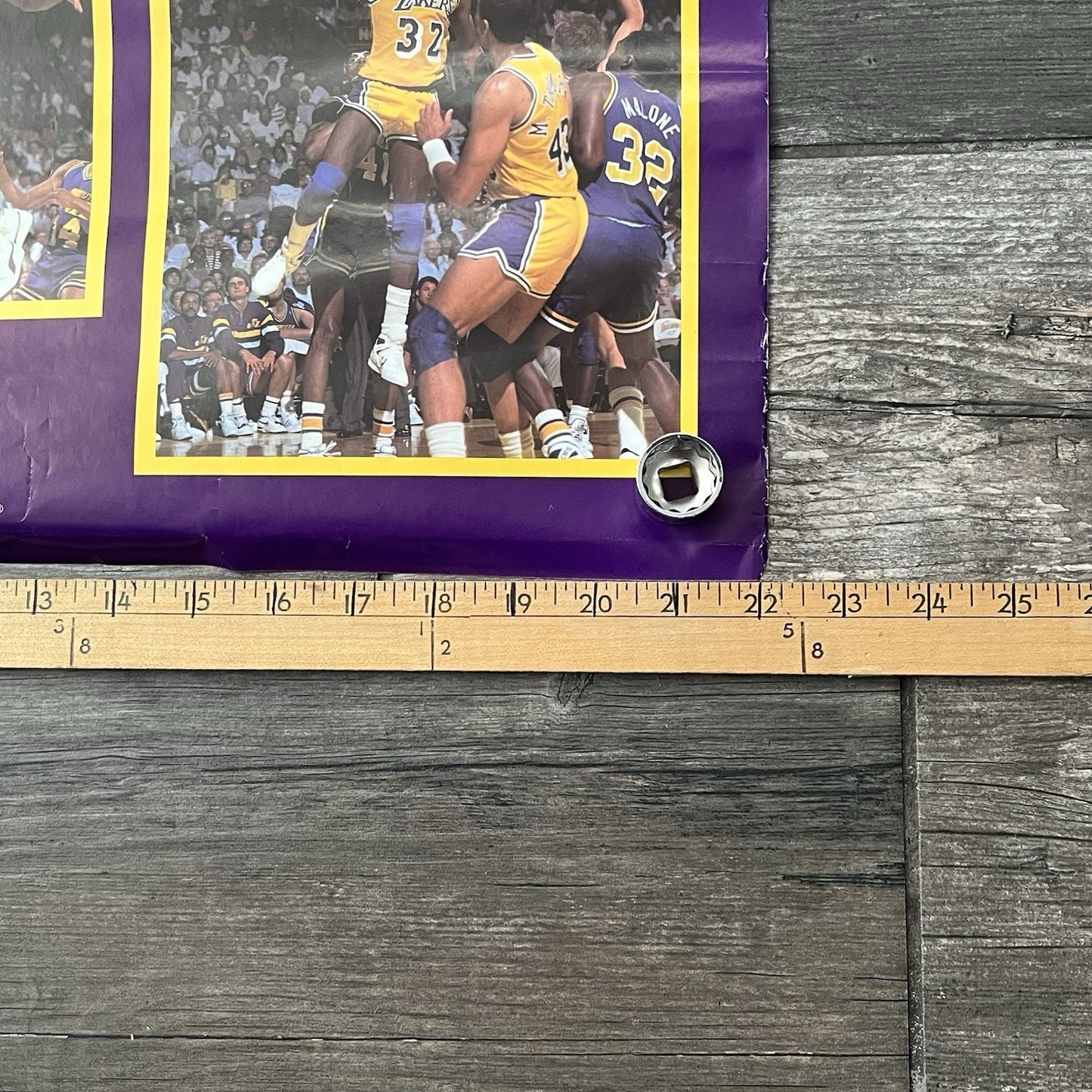 VTG 1988 STARLINE LOS ANGELES LAKERS BASKETBALL POSTER MAGIC KAREEM 22X34 PO5 Yesterday's Fits Clothing Fashion Vintage Streetwear Fashion Item
