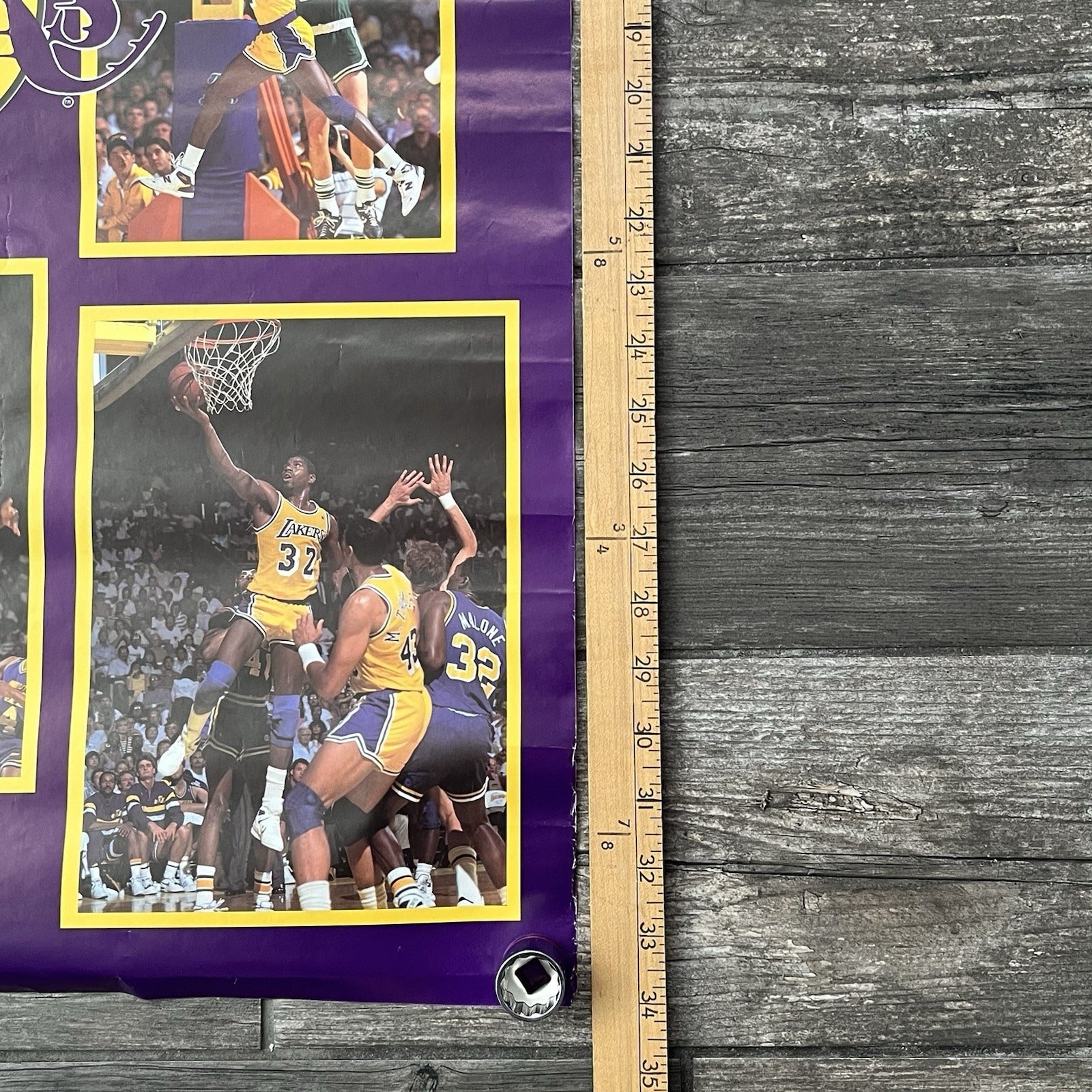 VTG 1988 STARLINE LOS ANGELES LAKERS BASKETBALL POSTER MAGIC KAREEM 22X34 PO5 Yesterday's Fits Clothing Fashion Vintage Streetwear Fashion Item