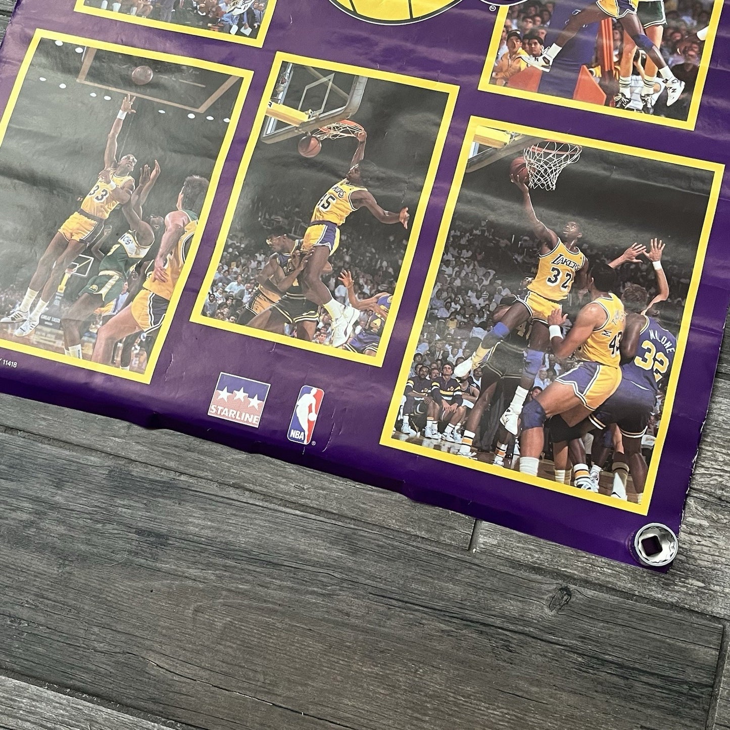 VTG 1988 STARLINE LOS ANGELES LAKERS BASKETBALL POSTER MAGIC KAREEM 22X34 PO5 Yesterday's Fits Clothing Fashion Vintage Streetwear Fashion Item