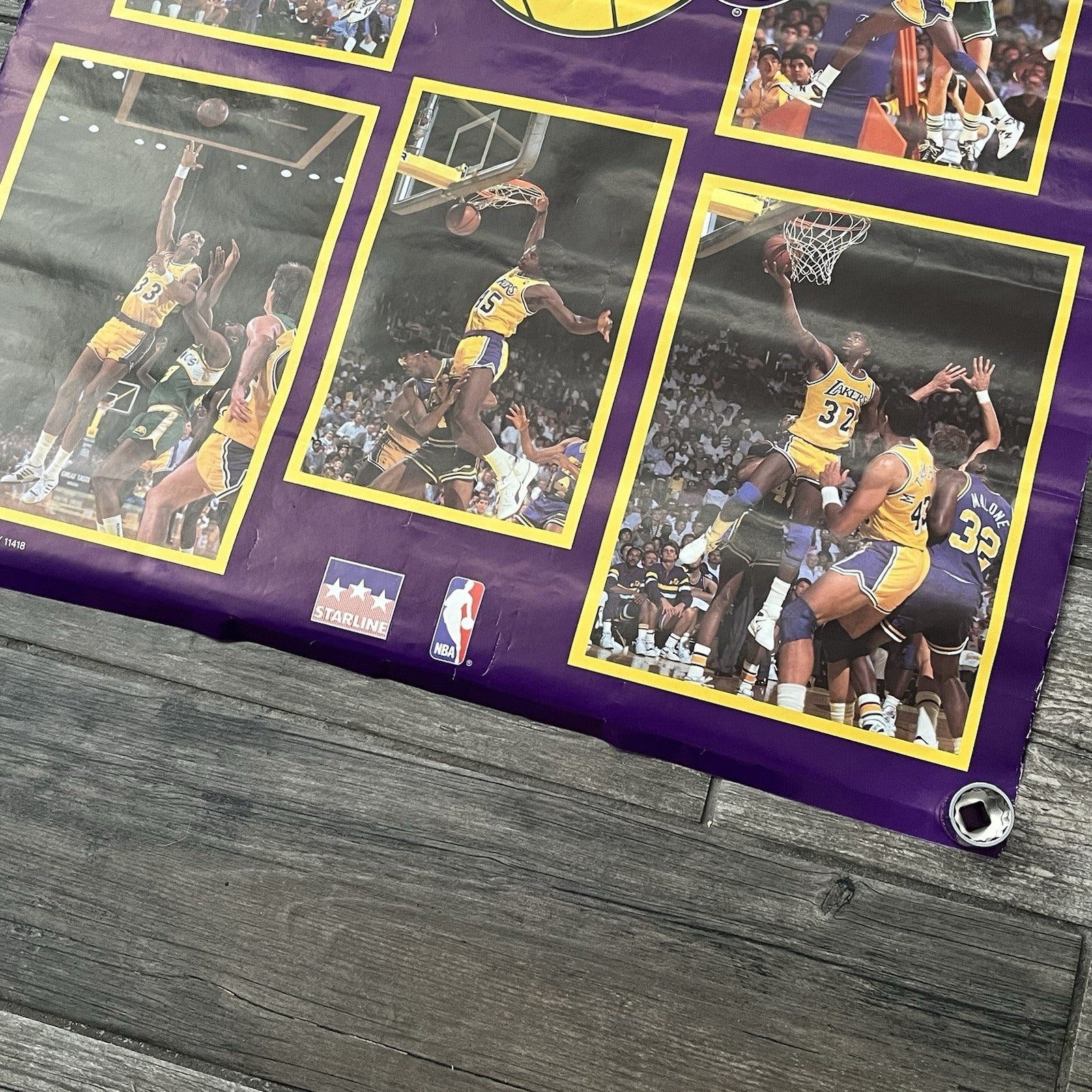 VTG 1988 STARLINE LOS ANGELES LAKERS BASKETBALL POSTER MAGIC KAREEM 22X34 PO5 Yesterday's Fits Clothing Fashion Vintage Streetwear Fashion Item