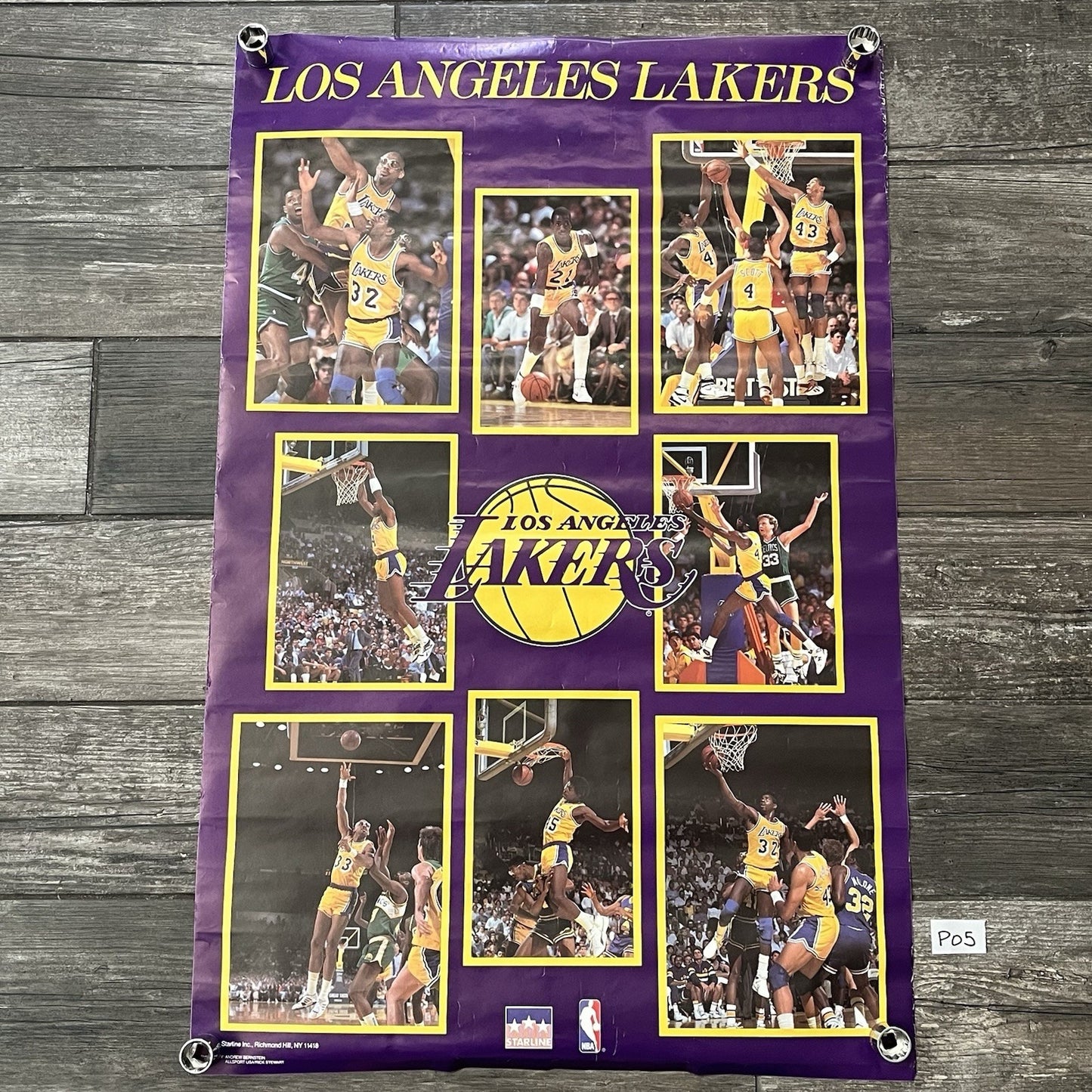 VTG 1988 STARLINE LOS ANGELES LAKERS BASKETBALL POSTER MAGIC KAREEM 22X34 PO5 Yesterday's Fits Clothing Fashion Vintage Streetwear Fashion Item