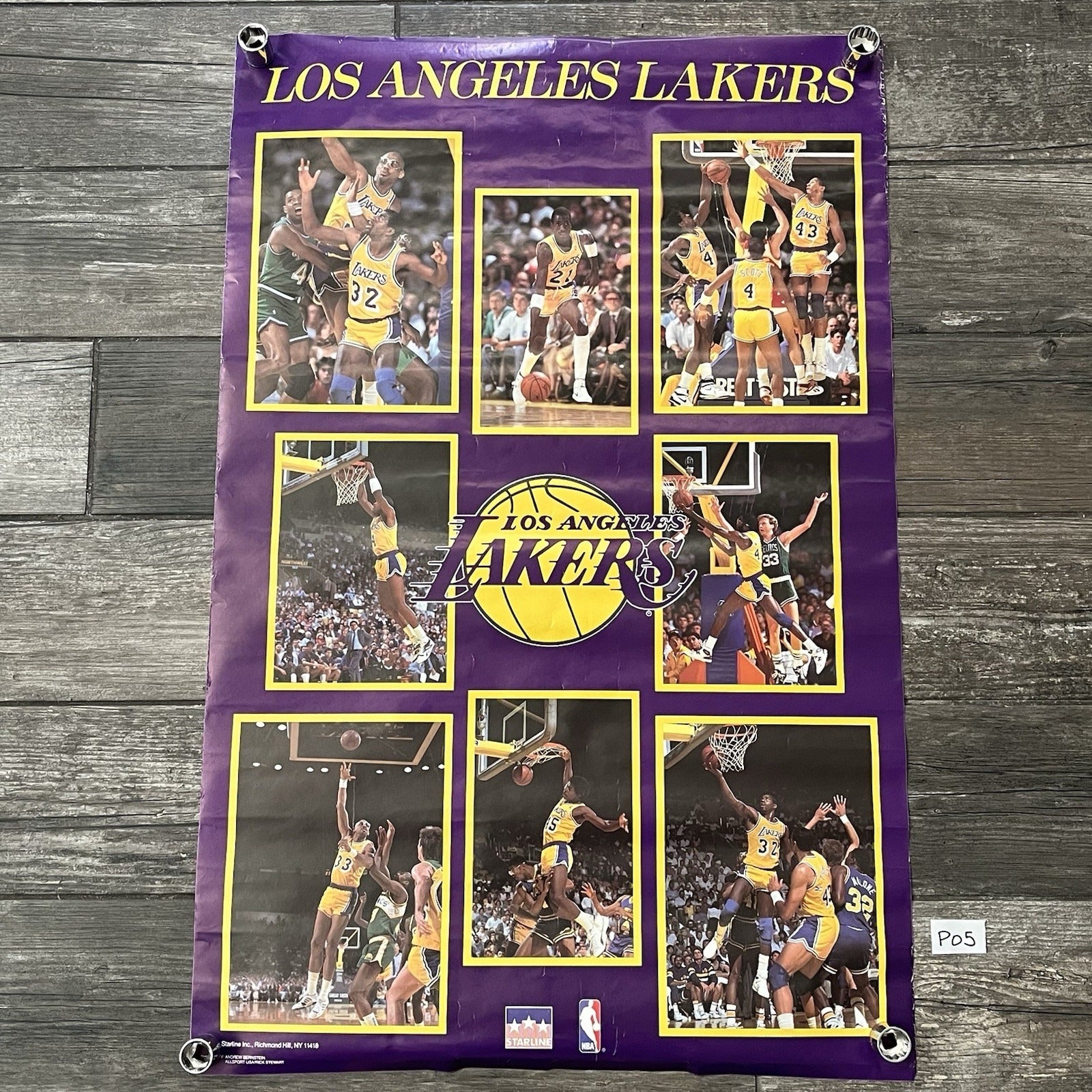 VTG 1988 STARLINE LOS ANGELES LAKERS BASKETBALL POSTER MAGIC KAREEM 22X34 PO5 Yesterday's Fits Clothing Fashion Vintage Streetwear Fashion Item