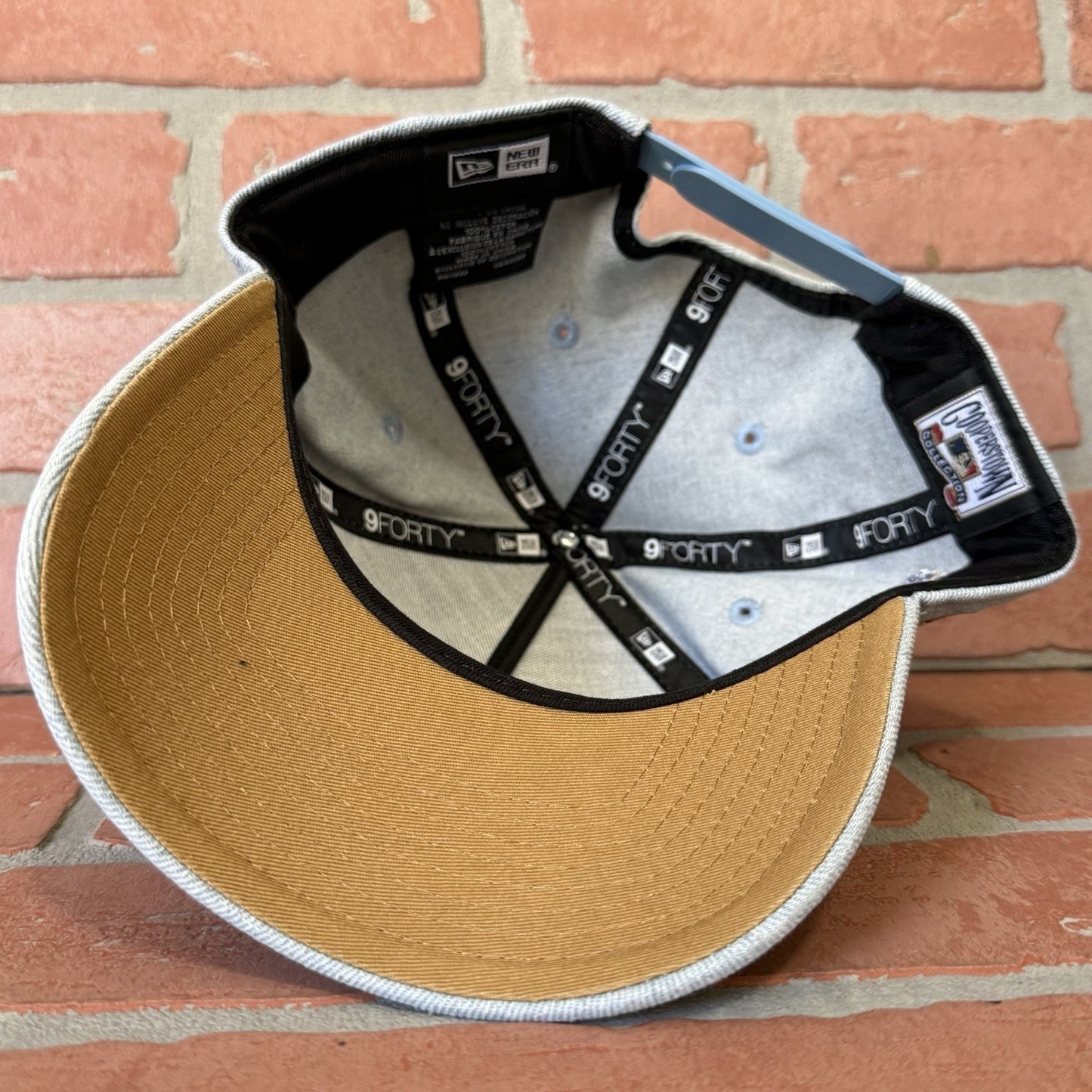 NEW ERA SAN DIEGO PADRES DENIM SNAPBACK BASEBALL BLUE HAT STADIUM PATCH TAN Yesterday's Fits Clothing Fashion Vintage Streetwear Fashion Item
