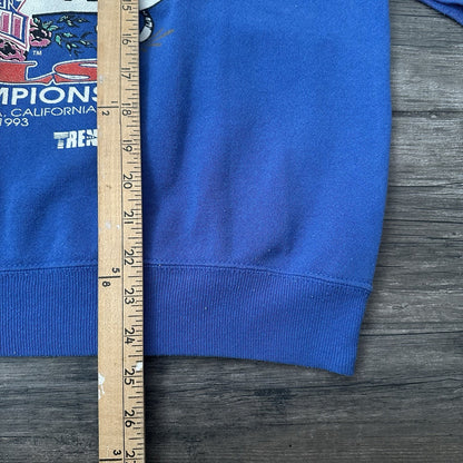 VTG BUFFALO BILLS AFC CHAMPS SUPER BOWL XXVII BLUE SWEATSHIRT FOOTBALL SZ L Yesterday's Fits Clothing Fashion Vintage Streetwear Fashion Item
