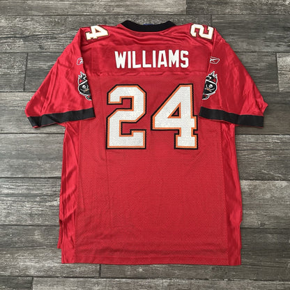 Y2K REEBOK TAMPA BAY BUCCANEERS CARNELL WILLIAMS RED FOOTBALL JERSEY SZ L Yesterday's Fits Clothing Fashion Vintage Streetwear Fashion Item