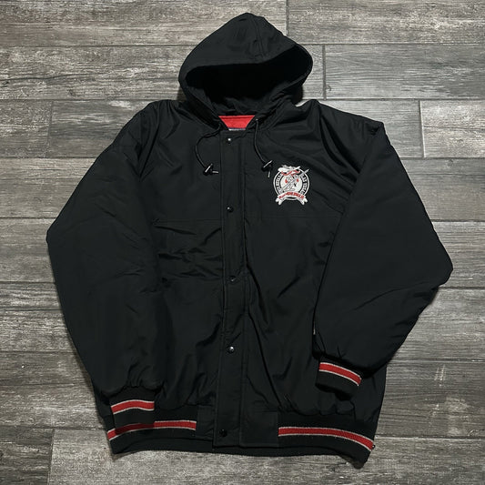 VTG 90s STARTER UNLV RUNNIN’ REBELS BLACK PUFFER ZIP UP JACKET COAT SZ XL LOGO Yesterday's Fits Clothing Fashion Vintage Streetwear Fashion Item