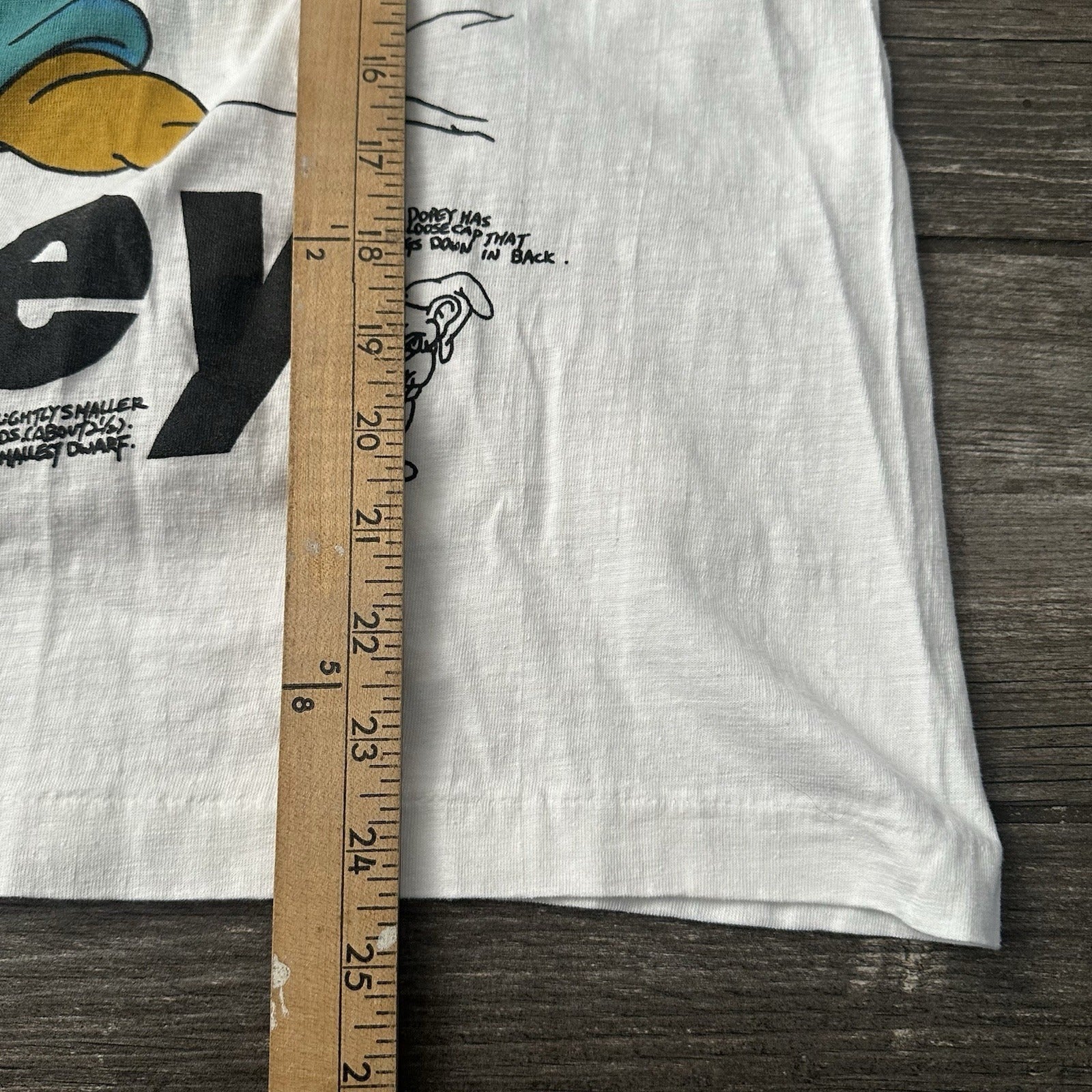 VTG DISNEY SNOW WHITE & THE 7 DWARFS DOPEY ANATOMY T-SHIRT WHITE SZ M Yesterday's Fits Clothing Fashion Vintage Streetwear Fashion Item