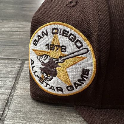 NEW ERA DIET STARTS MONDAY SAN DIEGO PADRES BROWN FITTED SZ 7 ALL STAR PATCH HAT Yesterday's Fits Clothing Fashion Vintage Streetwear Fashion Item