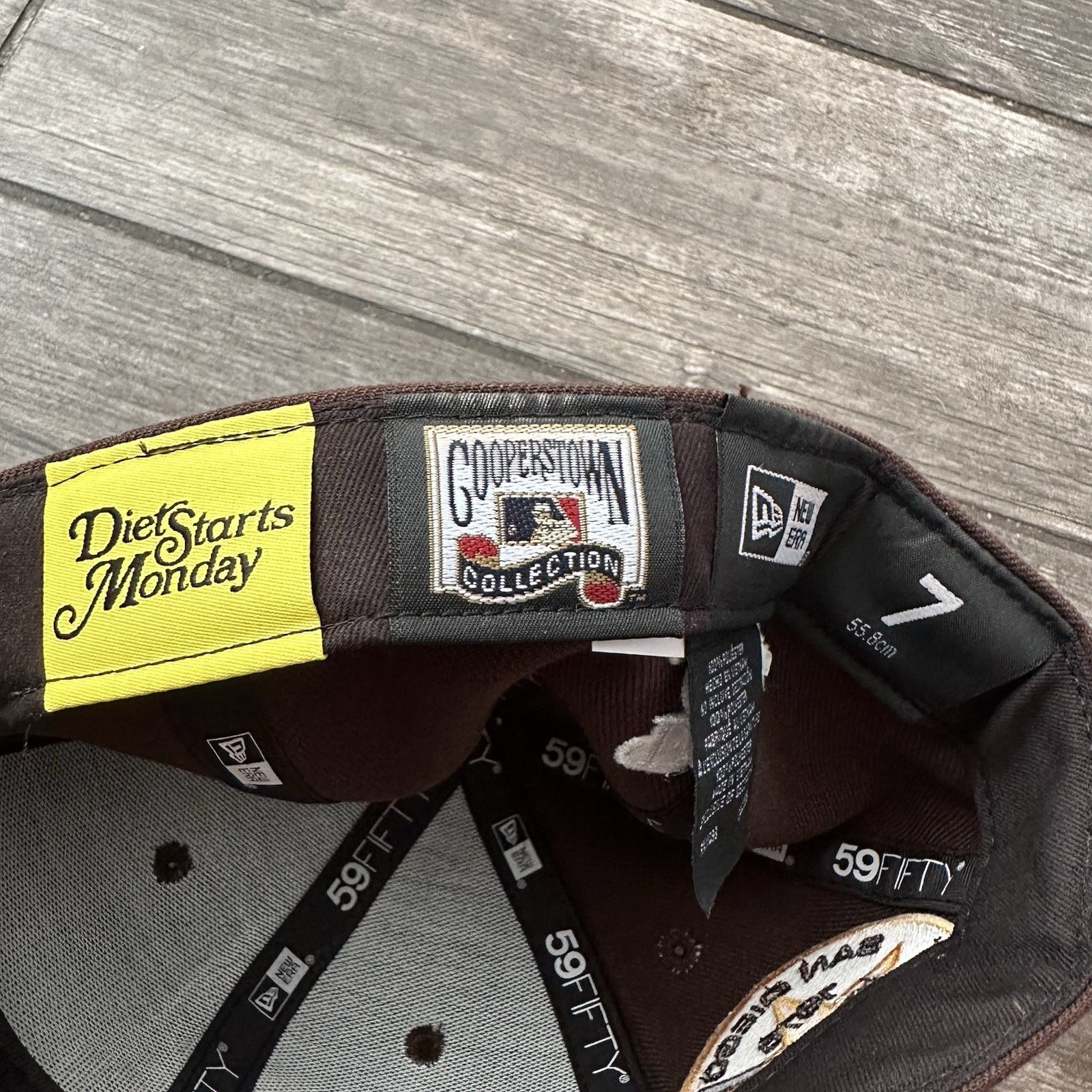 NEW ERA DIET STARTS MONDAY SAN DIEGO PADRES BROWN FITTED SZ 7 ALL STAR PATCH HAT Yesterday's Fits Clothing Fashion Vintage Streetwear Fashion Item