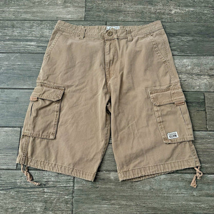 Y2K PRO CLUB BROWN CARGO SHORTS KNEE LENGTH LONG SZ 36 WAIST BAGGY FIT Pro Club Clothing Fashion Vintage Streetwear Fashion Item